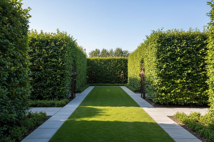 strakke tuin met hagen