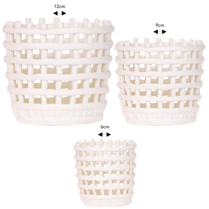 Combo: Kolibri Company | Combi deal | Mesh White sierpotten – set 6 cm + 9 cm + 12 cm