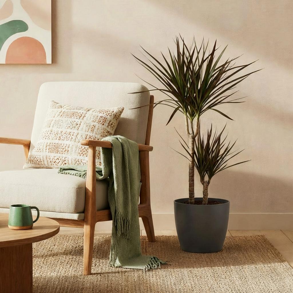 Dracaena Magenta in Grijze Pot 90-100cm