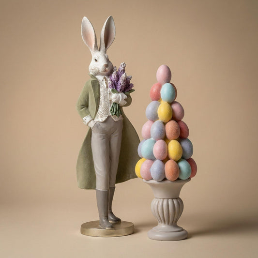 Deco: Easter: Haas heer met bloemen - ↑ 51 cm