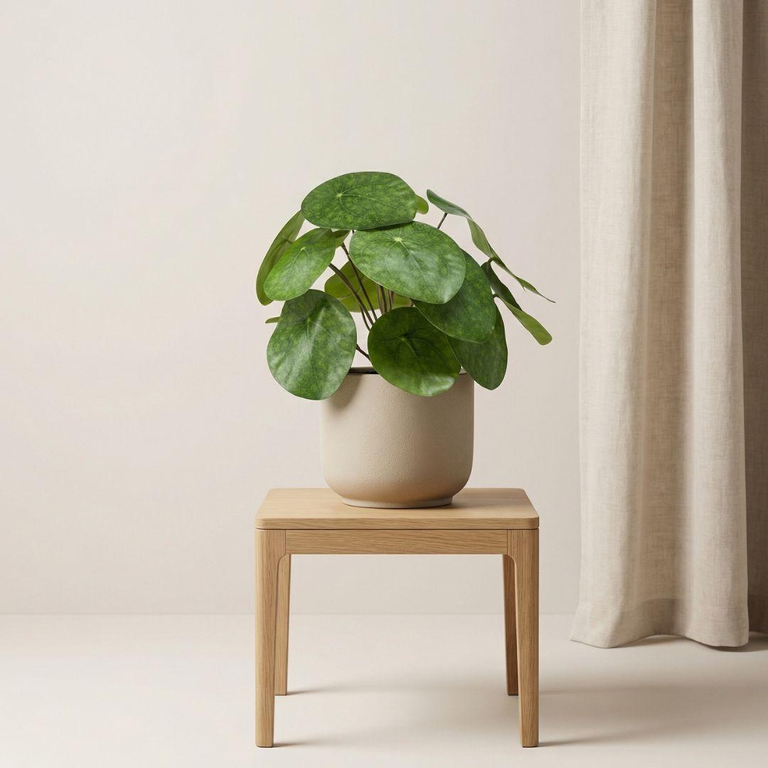 ARTIFICIAL Pilea bush 25 cm in zwarte pot
